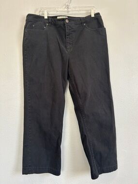Jones New York With Shape Control Black Straight Jeans Size 16